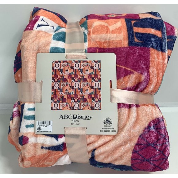 Disney Parks ABC Fleece Throw Blanket-NEW-Soft - Picture 1 of 6